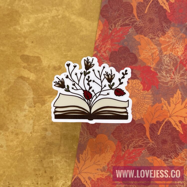 Open Book Die Cut Sticker