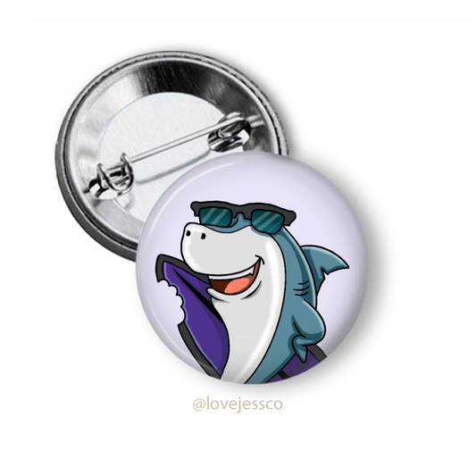 Surf Shark Pinback Button